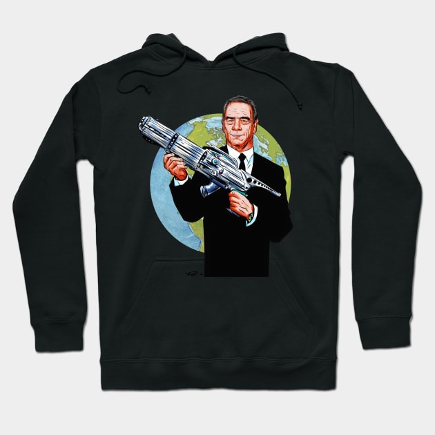 Tommy Lee Jones - An illustration by Paul Cemmick Hoodie by PLAYDIGITAL2020